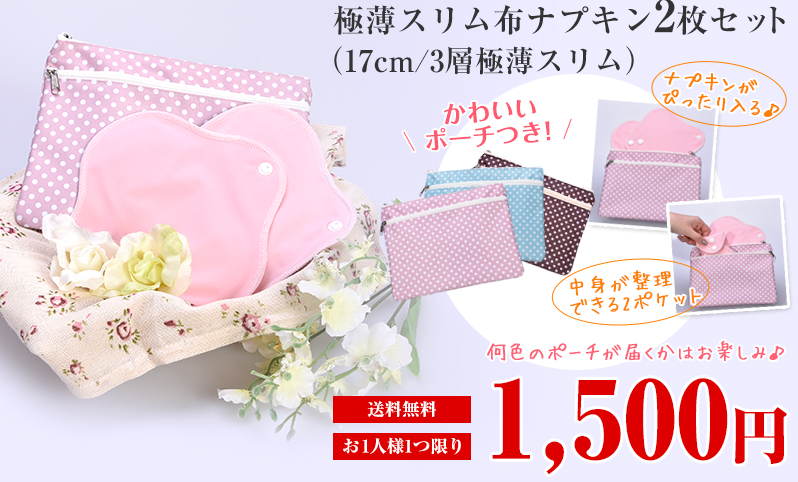 極薄スリム布ナプキン2枚セット