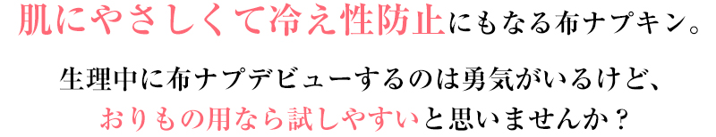 生理中に布ナプデビューするのは勇気がいるけど、おりもの用なら試しやすいと思いませんか?