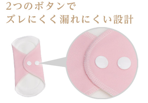 2つのボタンでズレにくく漏れにくい設計