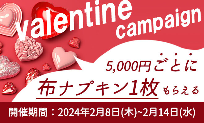 ★バレンタイン限定プレゼントキャンペーン★5,000円ごとに布ナプ＋1枚もらえる♪