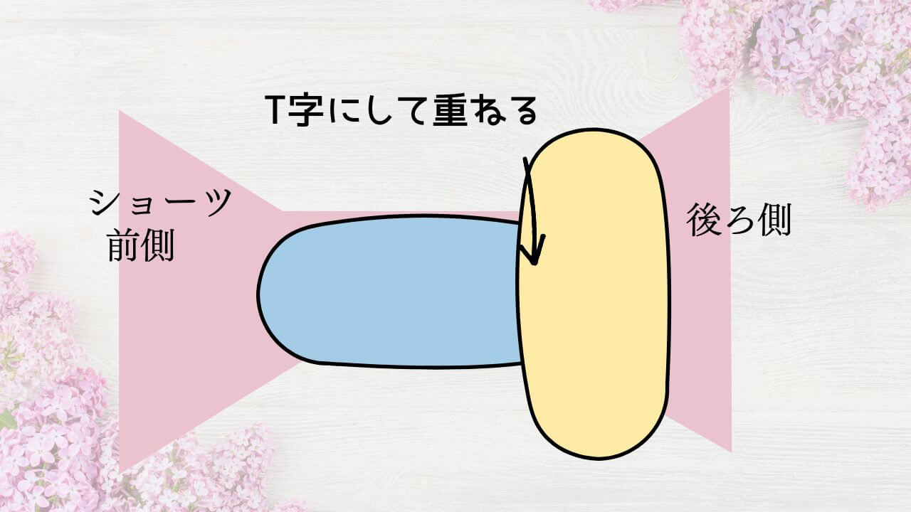 ナプキンをずらして二枚重ねる