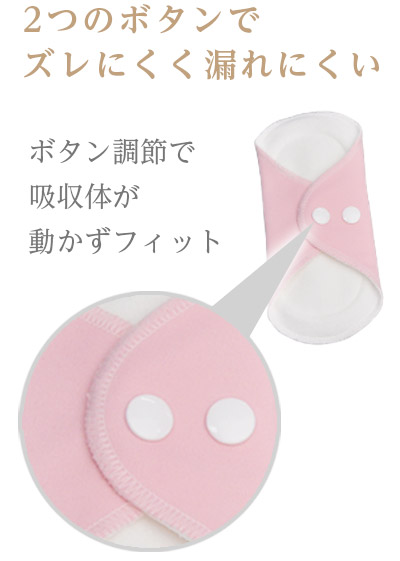 2つのボタンでズレにくく漏れにくい設計